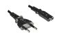 Preview: DINIC Netzkabel KOREA 2pin auf C7, 0,75mm², KTL, schwarz, 1.80m